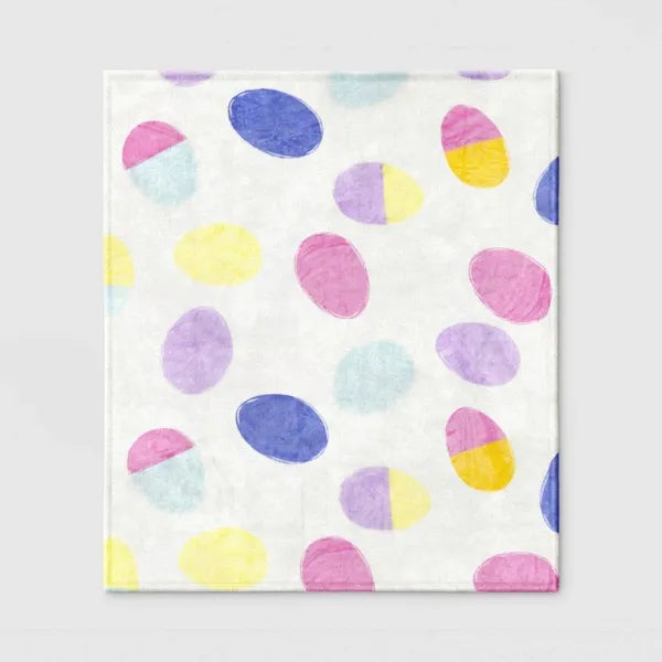 Easter Egg Print Plush Throw Blanket