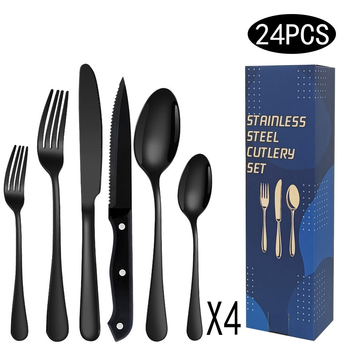 24-Piece Stainless Steel Cutlery Set