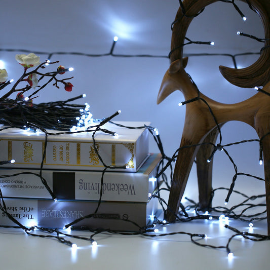 12m Cool-White Solar String Lights