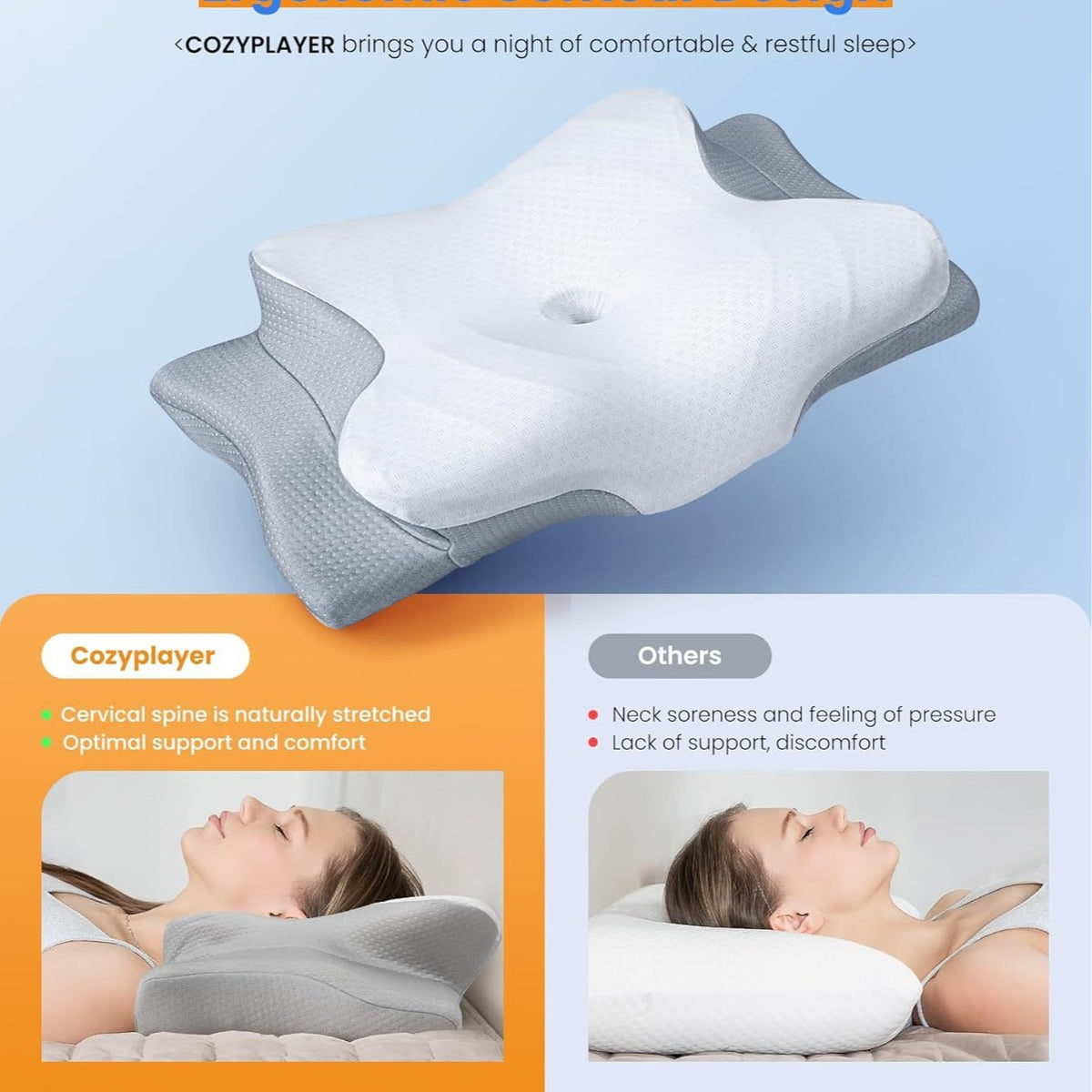 Butterfly-Shaped Memory Foam Neck Pillow
