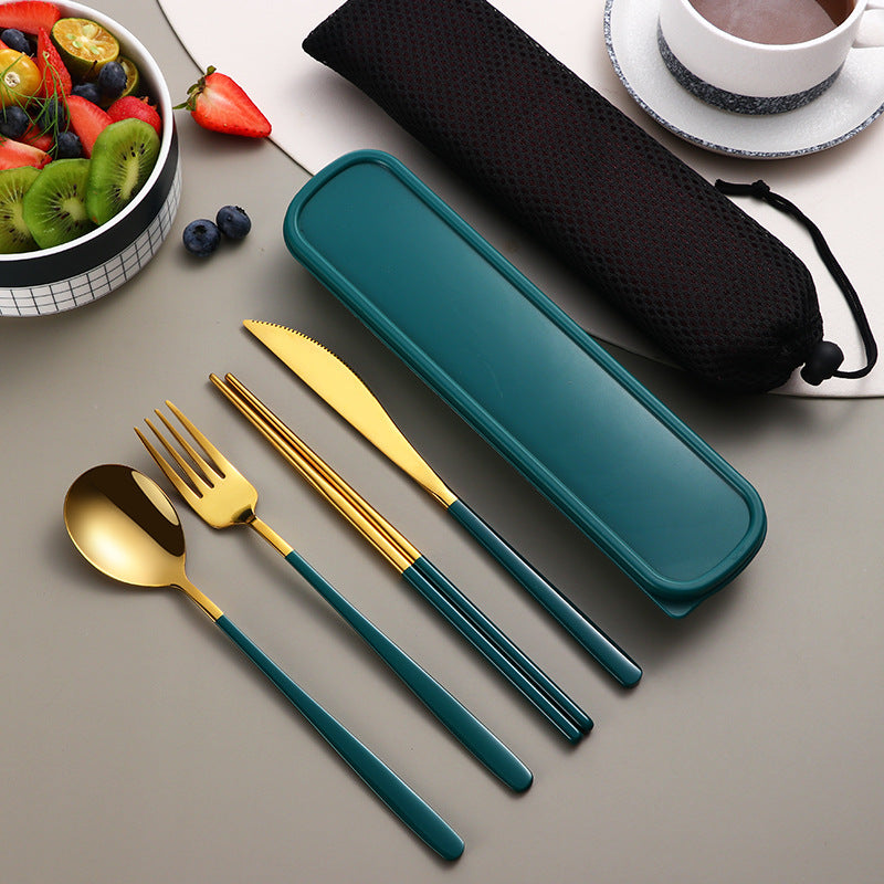Portable Travel Cutlery Set with Carrying Bag