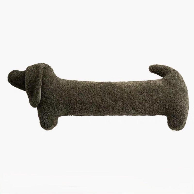 Dachshund-Shaped Faux-Cashmere Throw Pillow
