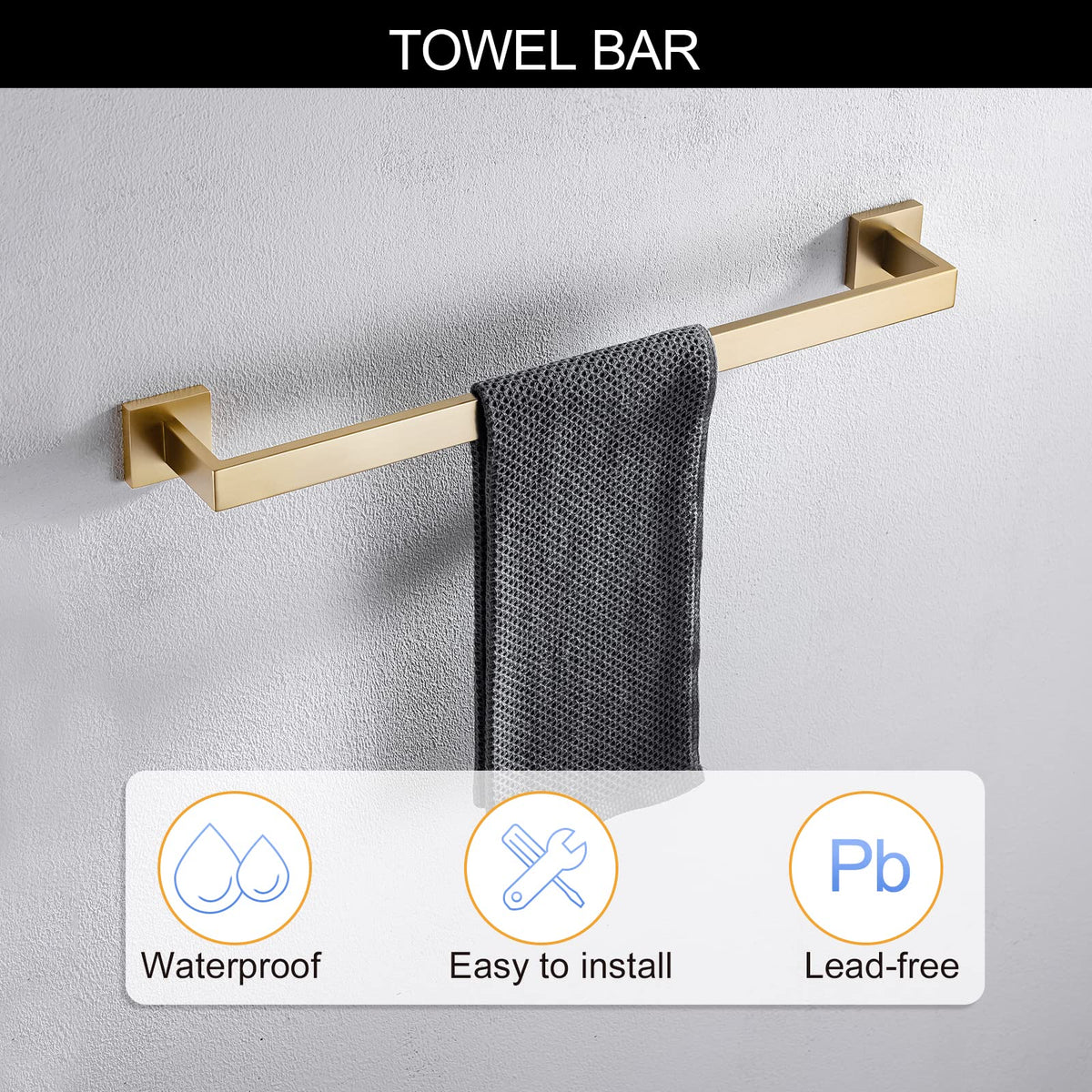 5-Piece Stainless Steel Bathroom Towel Bar Set