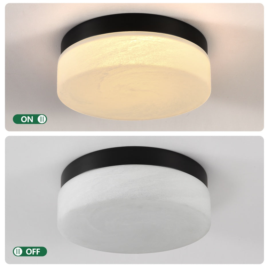 12-Inch Black LED Flush-Mount Ceiling Light, 24W