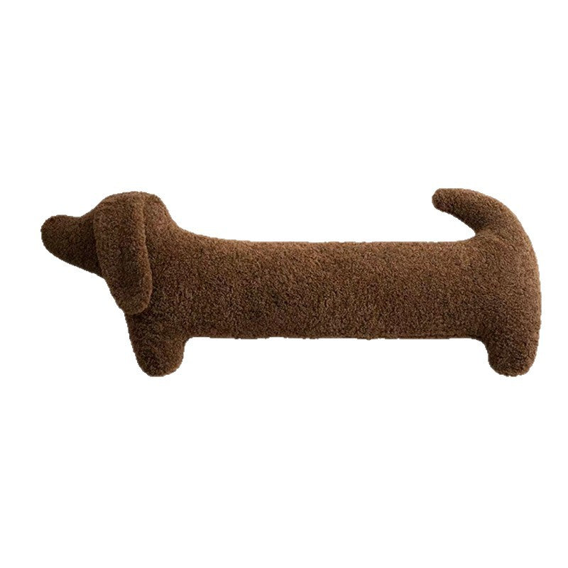 Dachshund-Shaped Faux-Cashmere Throw Pillow