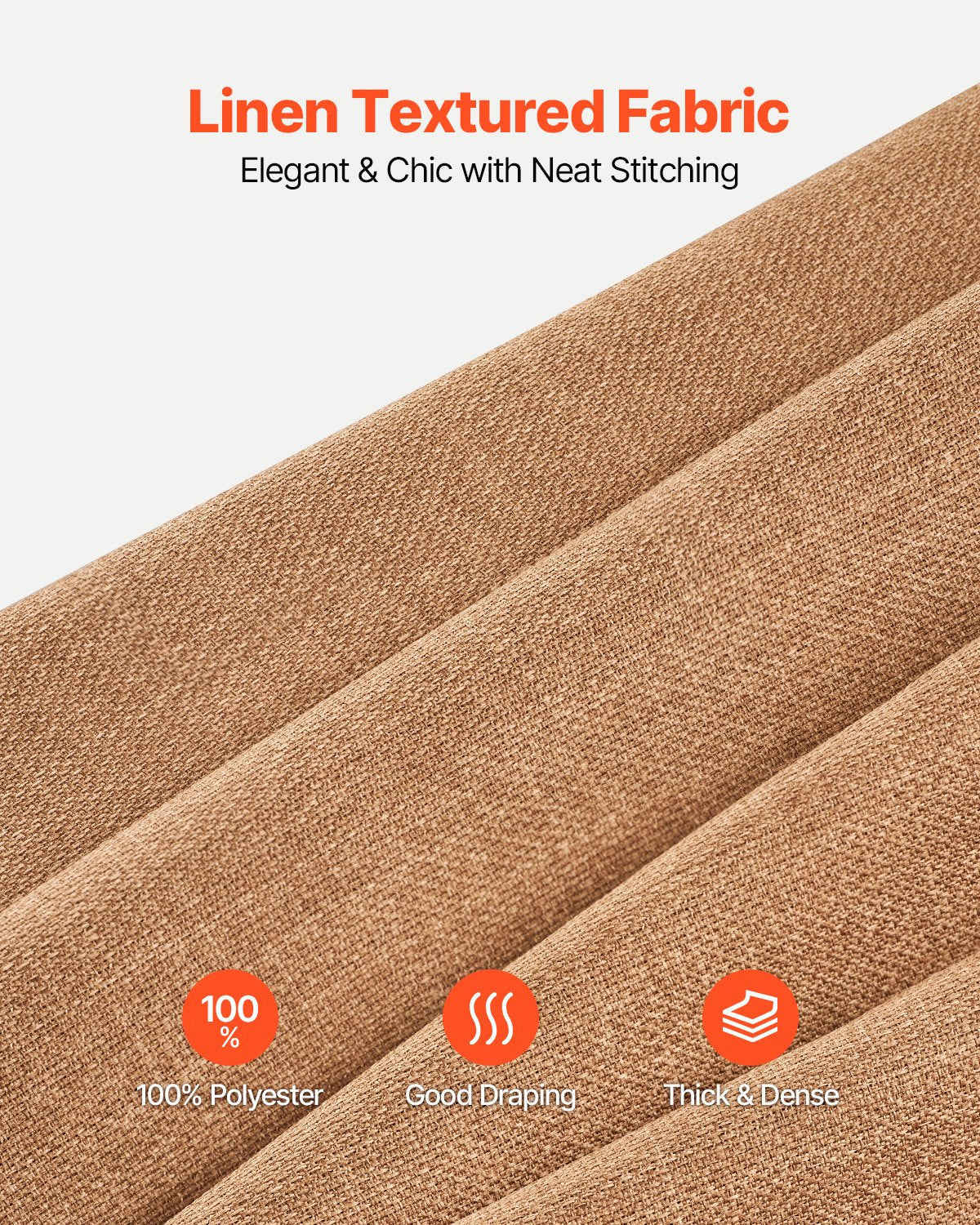 Linen-Style Grommet Curtain Pair, 52 x 84 Inches