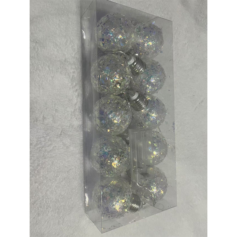 Gold Foil Globe String Lights, 10 LEDs
