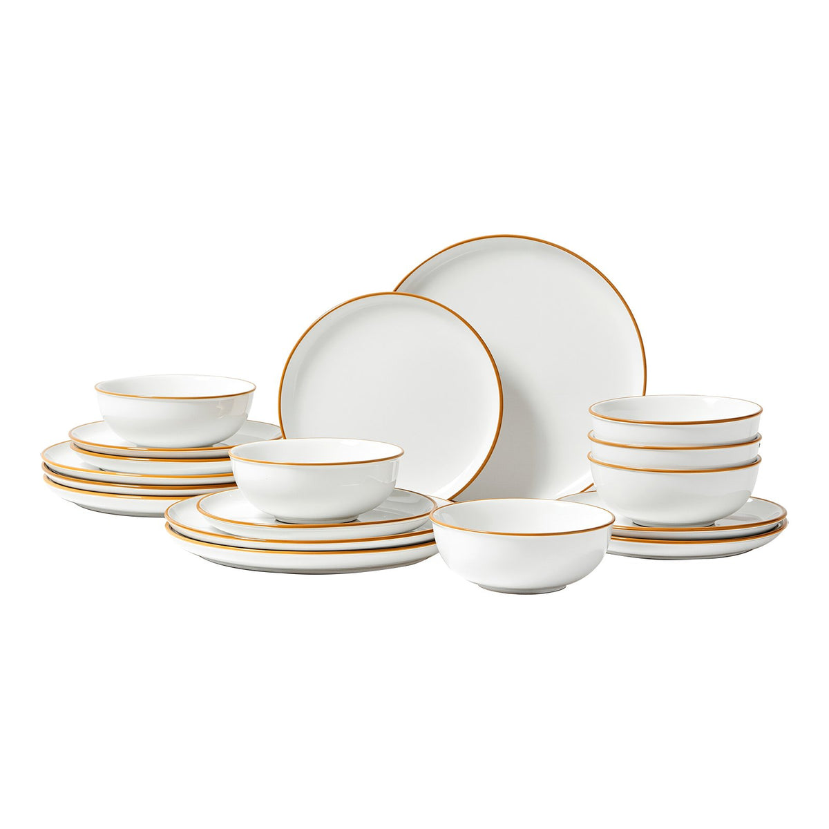 18-Piece White Ceramic Dinnerware Set for 6