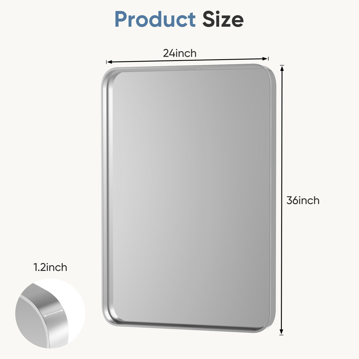 Metal-Frame Rectangular Wall Mirror
