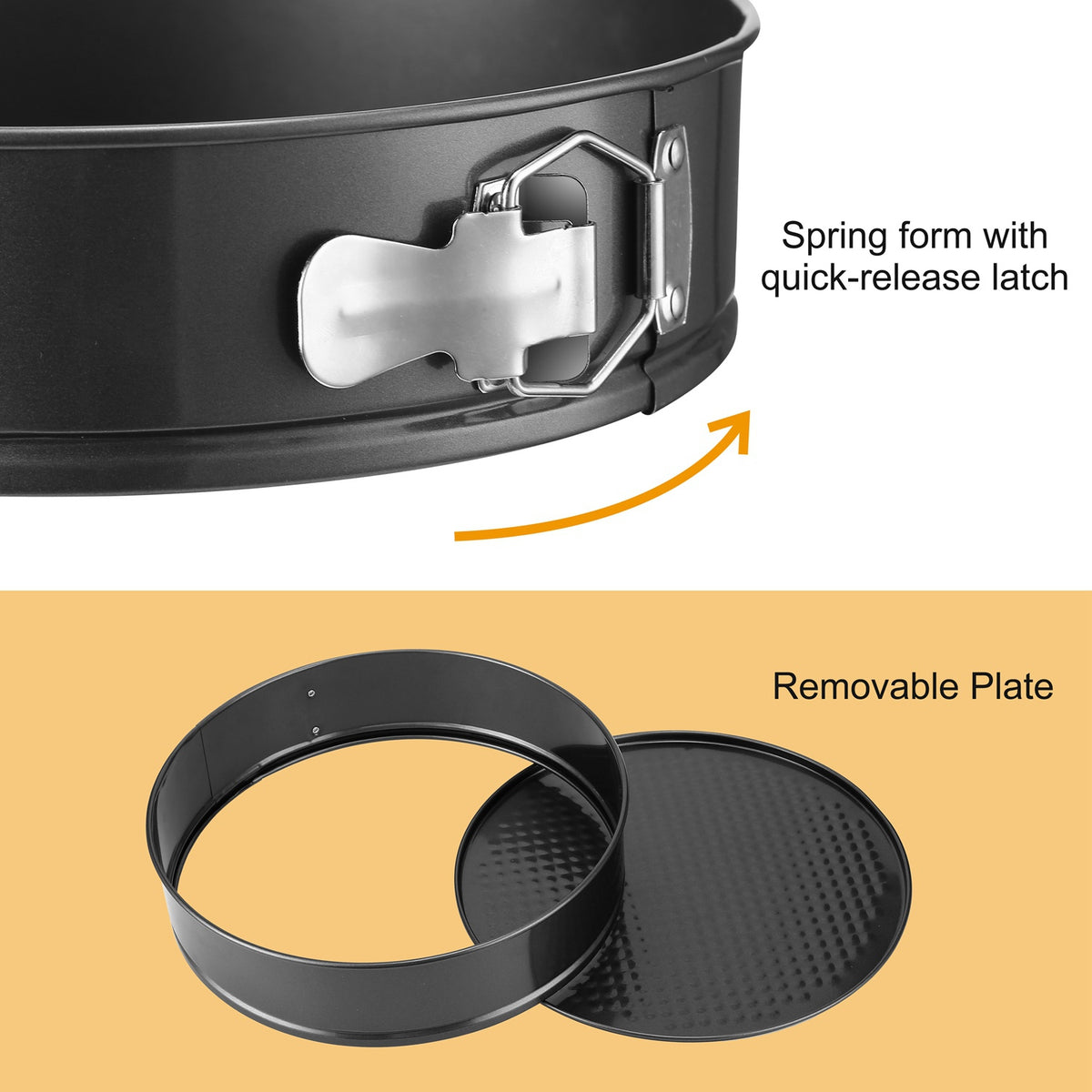 3-Piece Springform Cake Pan Set, 9, 10 and 11 Inches