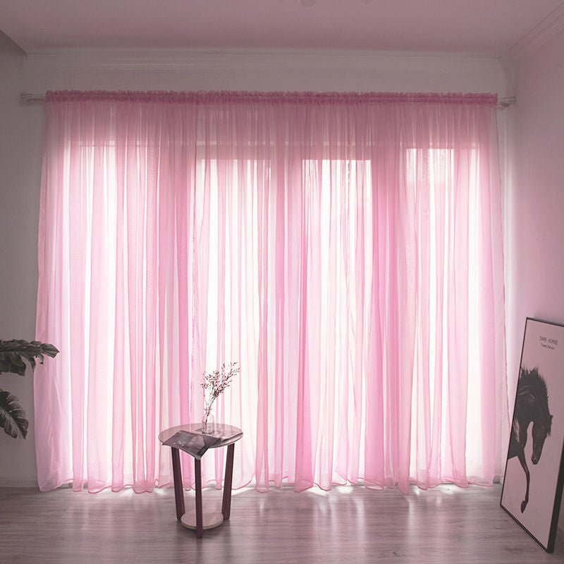 Solid-Color Gauze Curtain