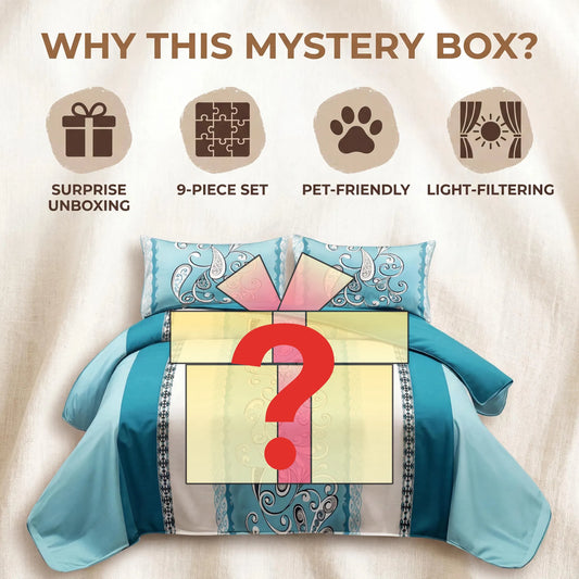 9-Piece Mystery Bedding and Curtain Bundle