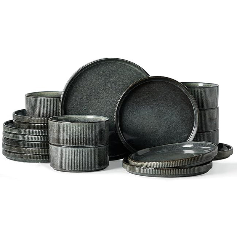Vintage-Style Embossed Ceramic Dinnerware