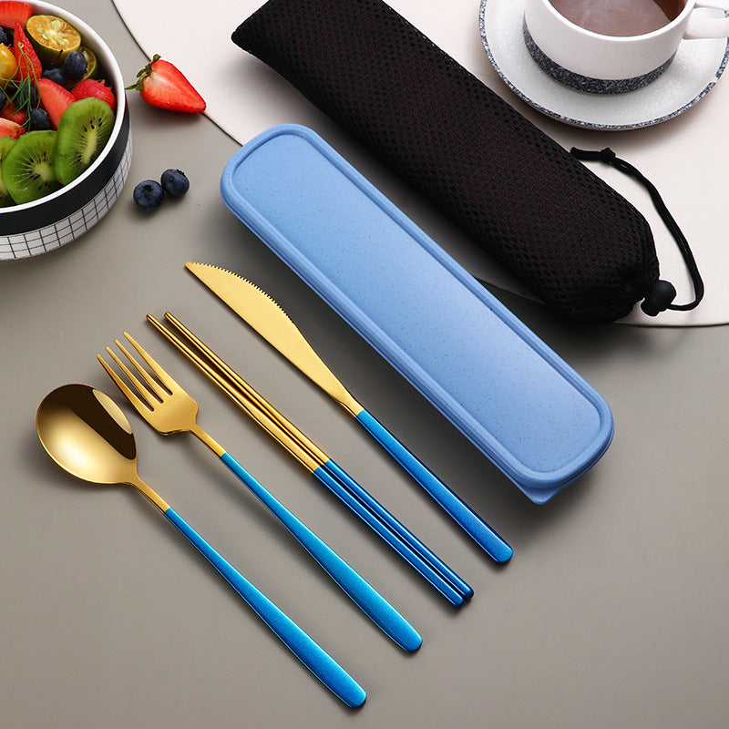 Portable Travel Cutlery Set with Carrying Bag