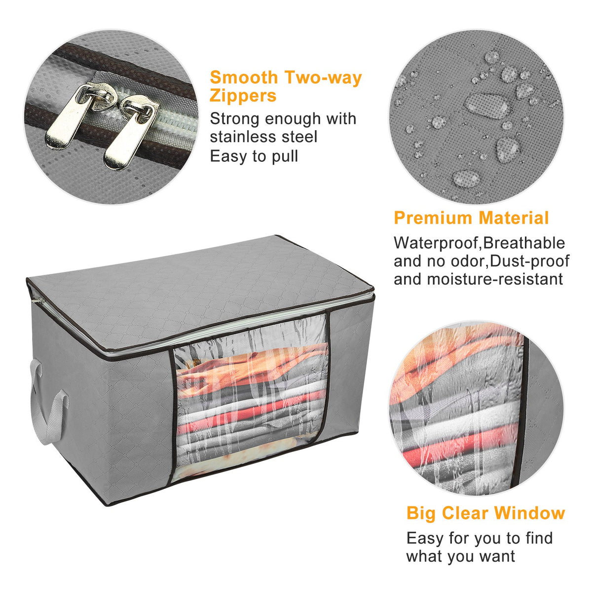 2-Piece Clothes Storage Bag Set with Clear Windows