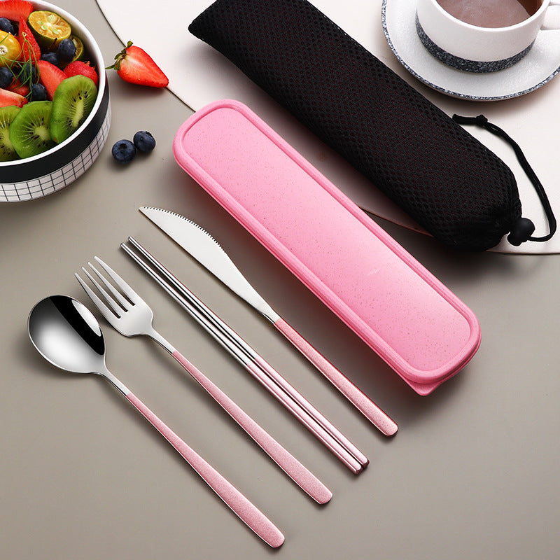 Portable Travel Cutlery Set with Carrying Bag