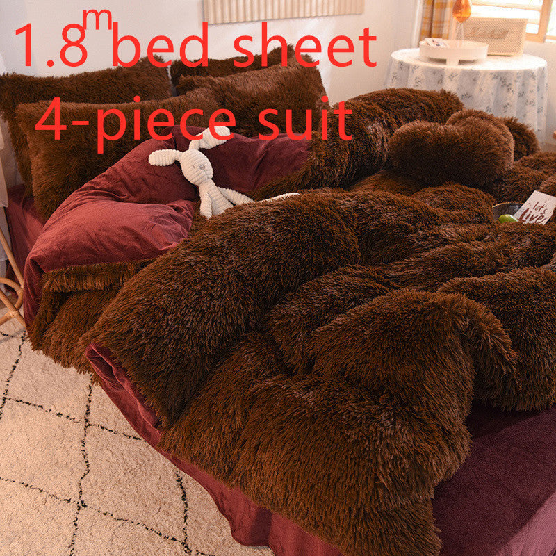 4-Piece Crystal Velvet Bedding Set