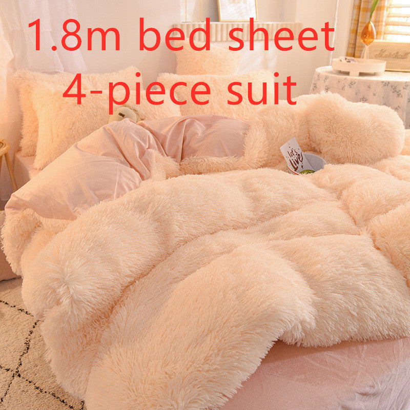 4-Piece Crystal Velvet Bedding Set
