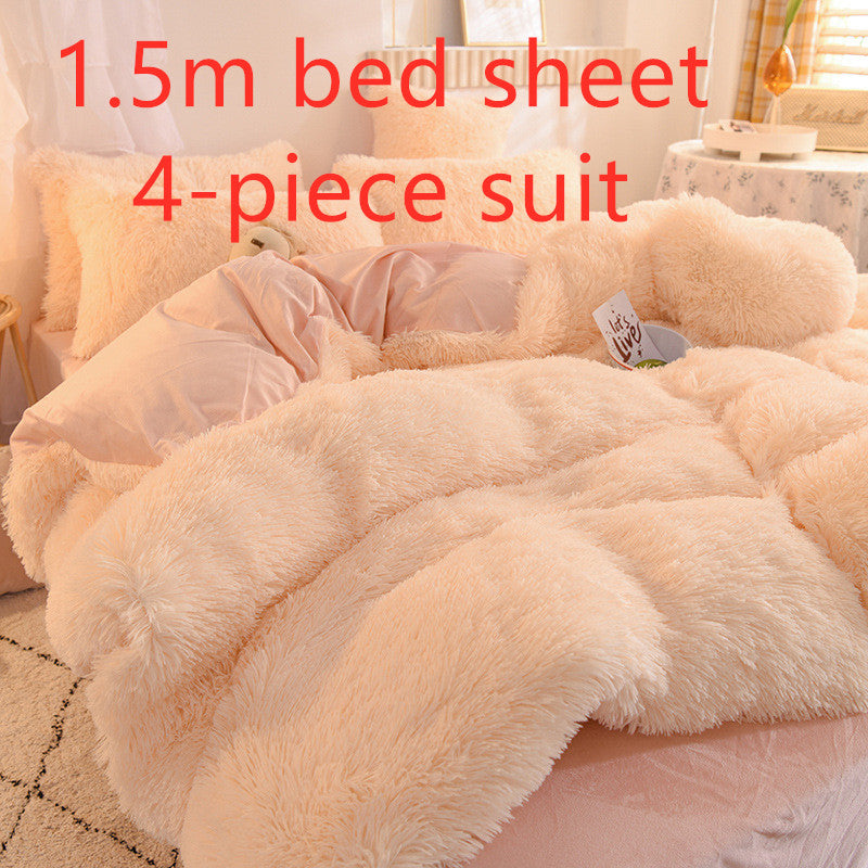 4-Piece Crystal Velvet Bedding Set
