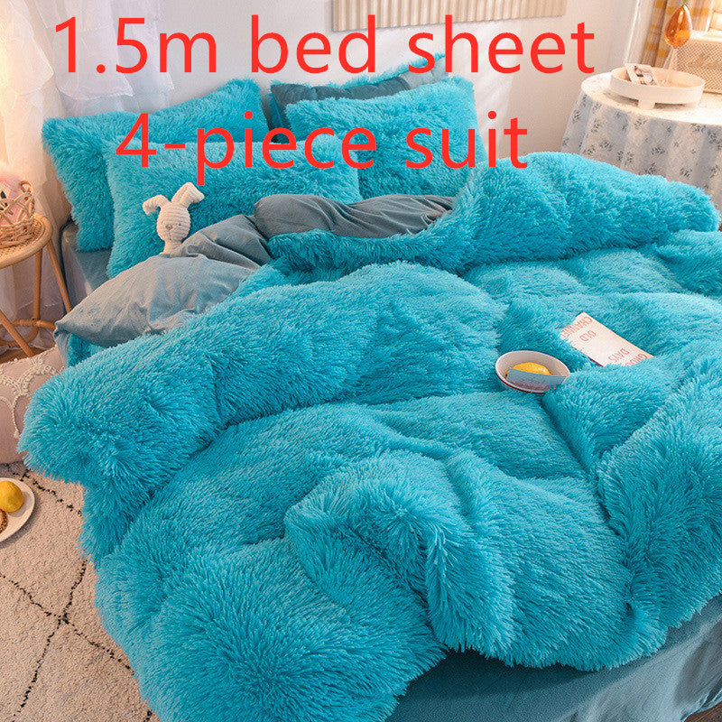 4-Piece Crystal Velvet Bedding Set