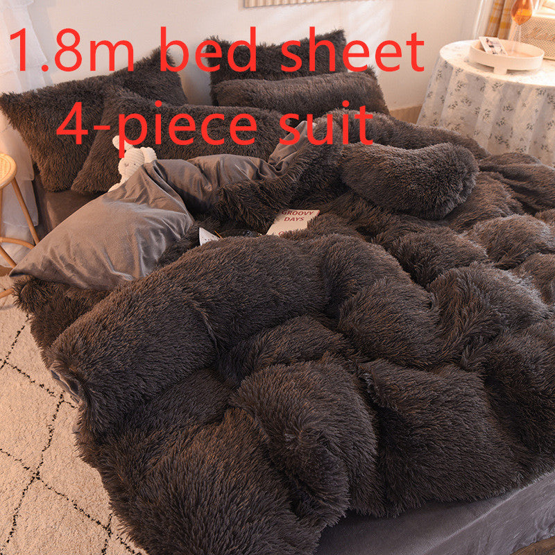 4-Piece Crystal Velvet Bedding Set