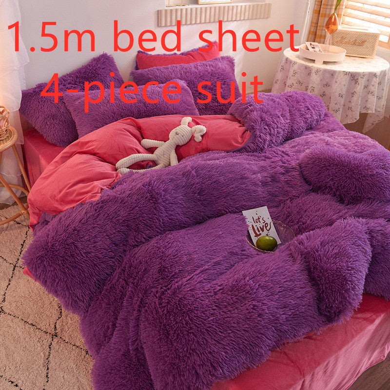 4-Piece Crystal Velvet Bedding Set