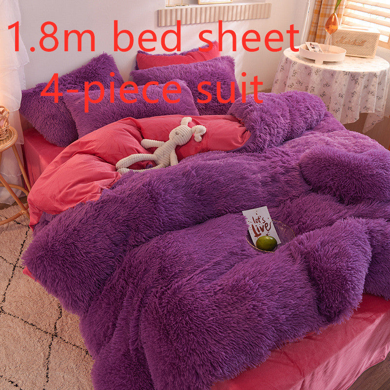 4-Piece Crystal Velvet Bedding Set