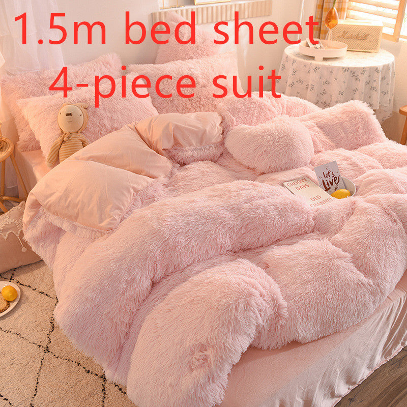 4-Piece Crystal Velvet Bedding Set