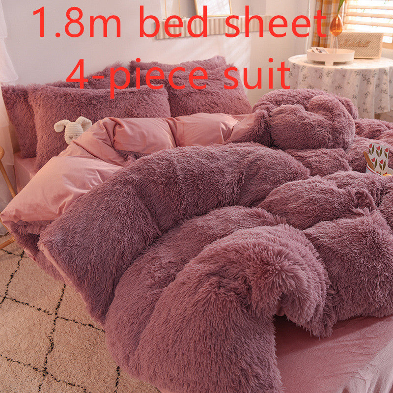 4-Piece Crystal Velvet Bedding Set