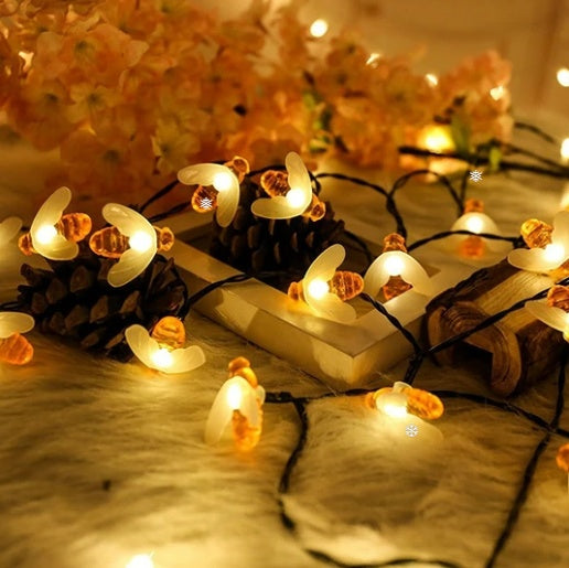Bee-Shaped Decorative String Lights