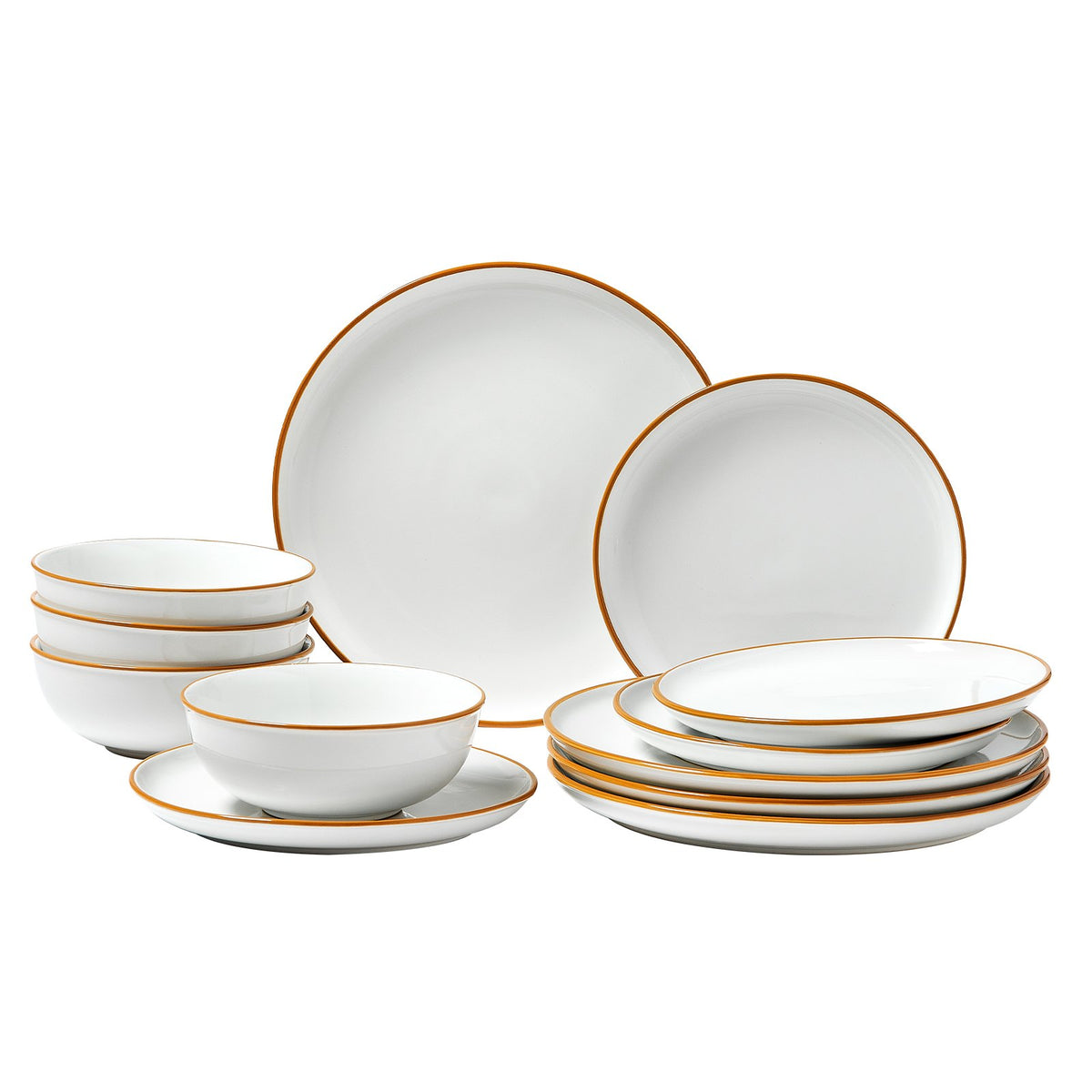 12-Piece White Ceramic Dinnerware Set for 4