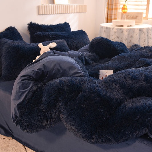 4-Piece Crystal Velvet Bedding Set