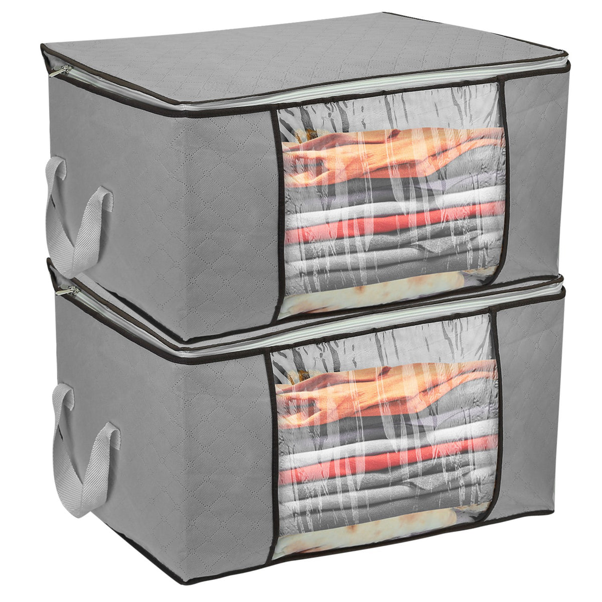 2-Piece Clothes Storage Bag Set with Clear Windows