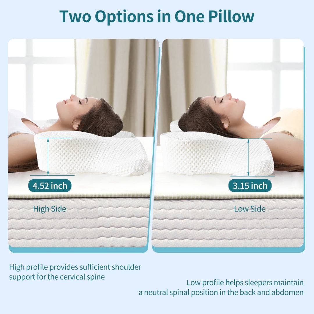Dual-Height Contoured Memory Foam Neck Pillow