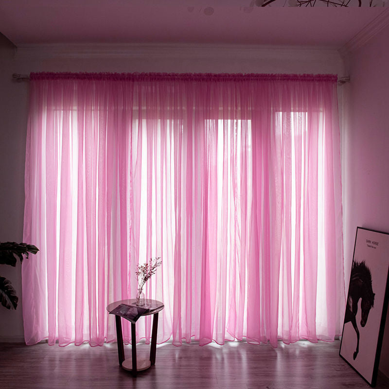 Solid-Color Gauze Curtain
