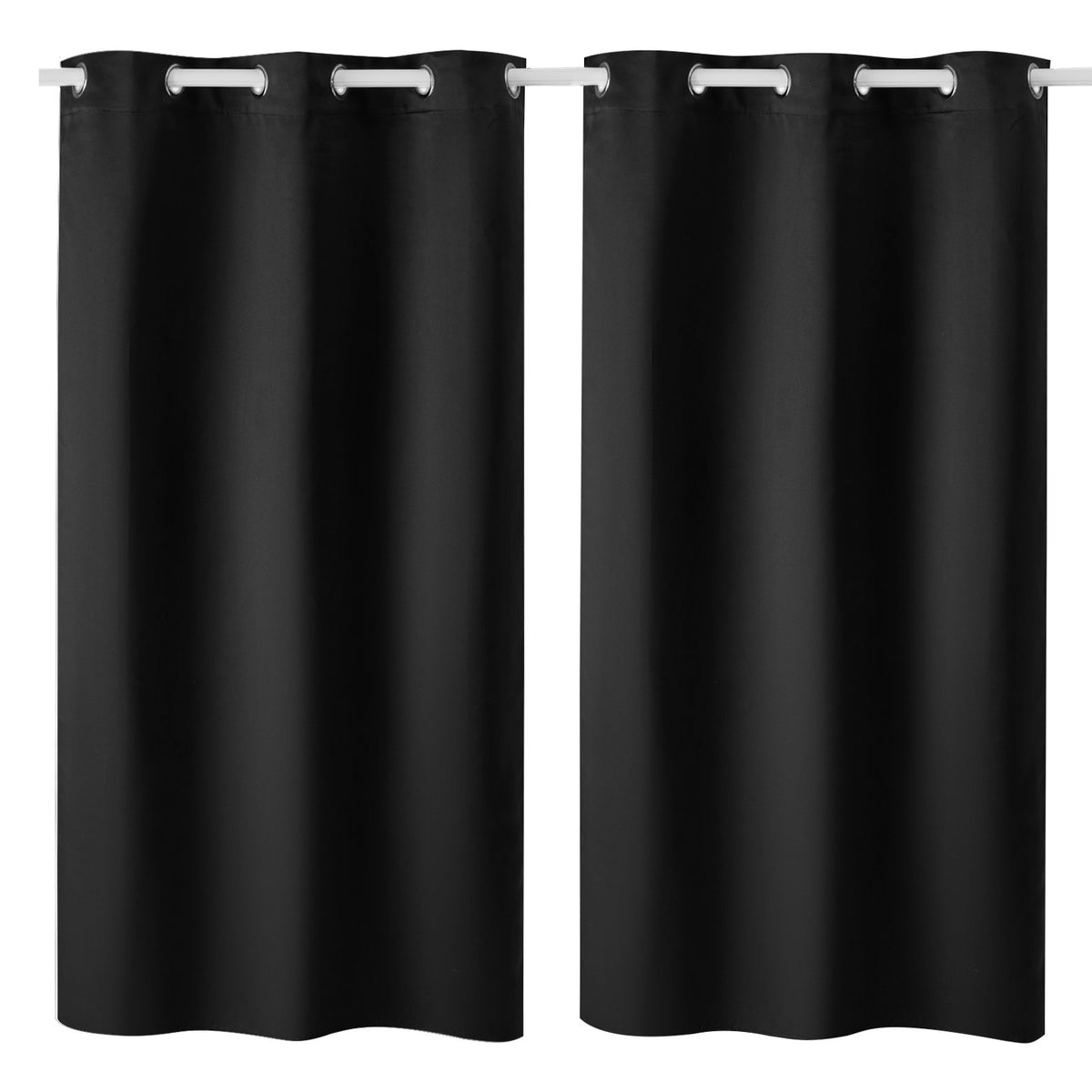 Black Grommet Curtain Pair, 42 x 63 Inches