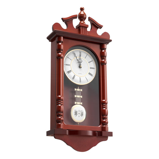 23.2-Inch Cherry-Tone Pendulum Wall Clock