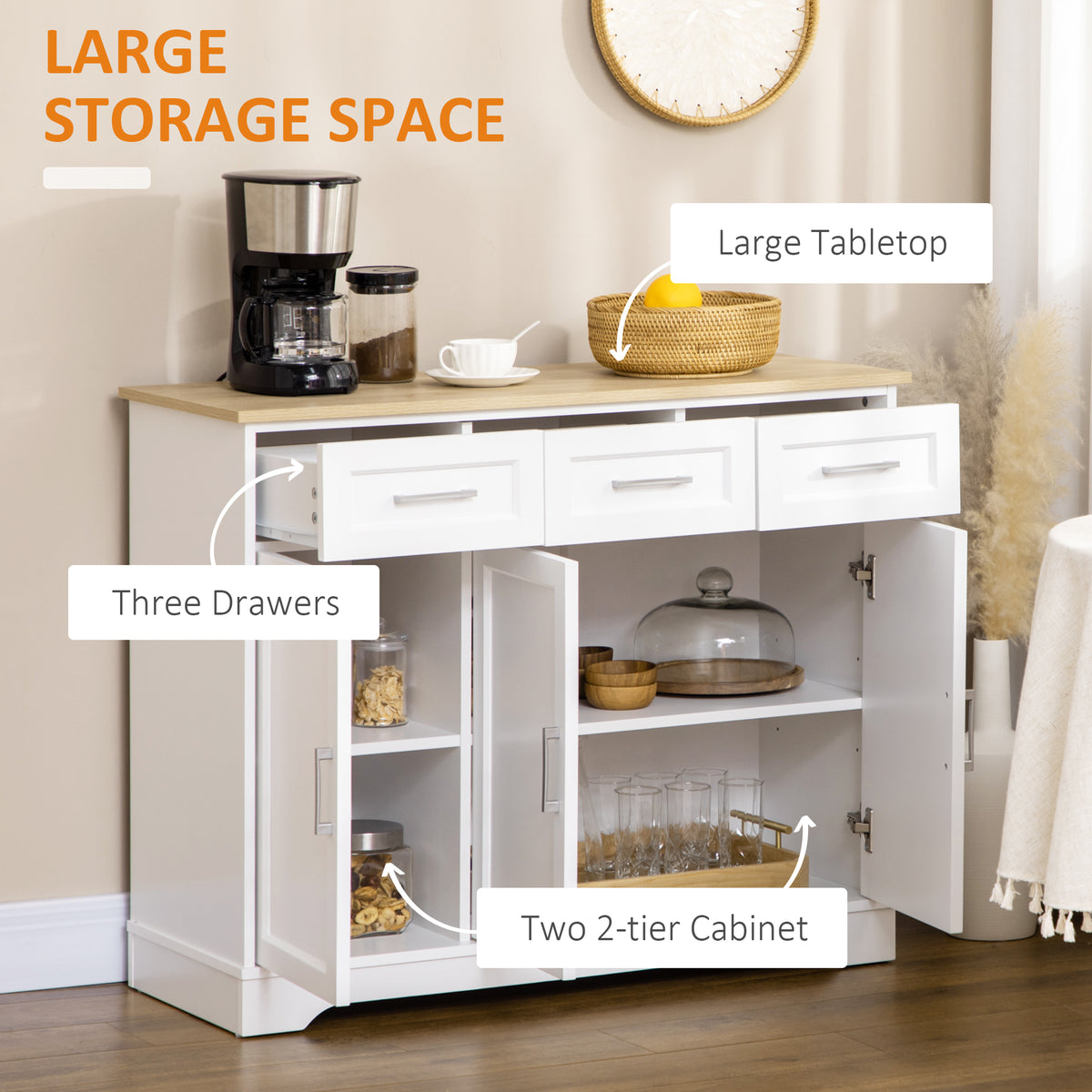 Kitchen Sideboard Buffet Storage Cabinet