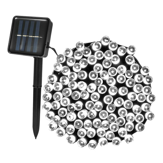12m Cool-White Solar String Lights