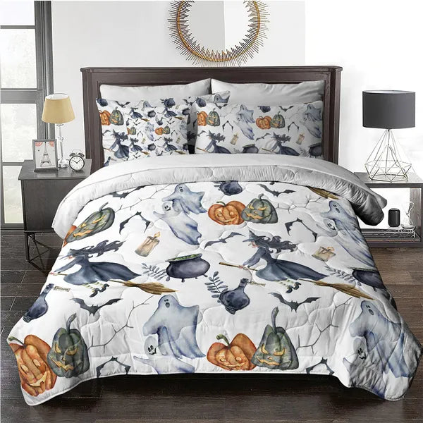 8-Piece Halloween Witch-Pattern Comforter Set