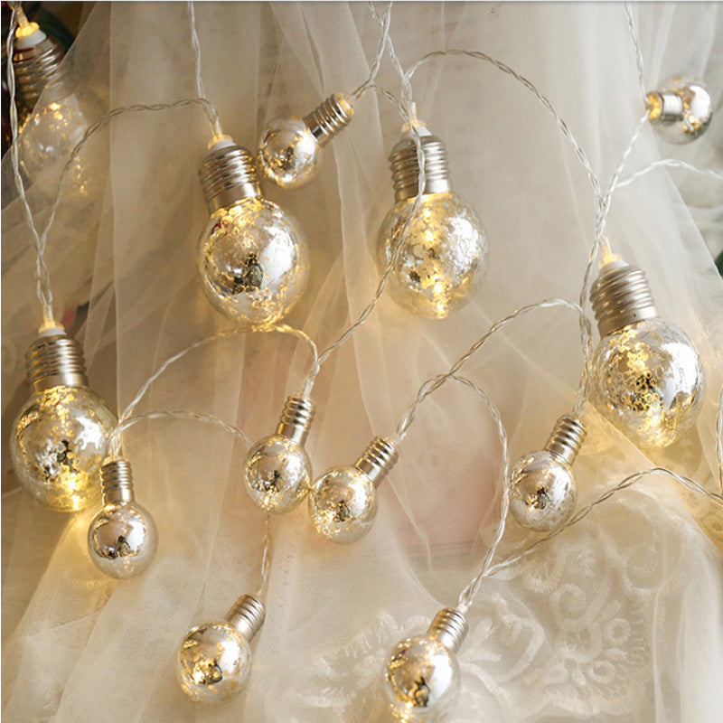 Gold Foil Globe String Lights, 10 LEDs