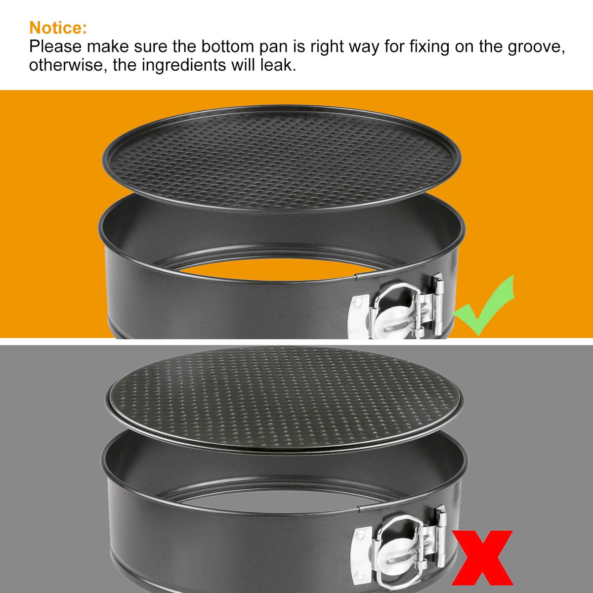 3-Piece Springform Cake Pan Set, 9, 10 and 11 Inches