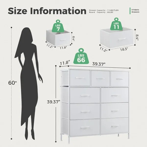 Tall Wardrobe Storage Cabinet with Drawers