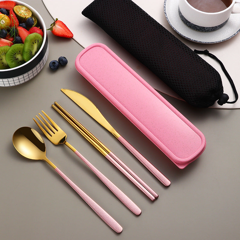 Portable Travel Cutlery Set with Carrying Bag