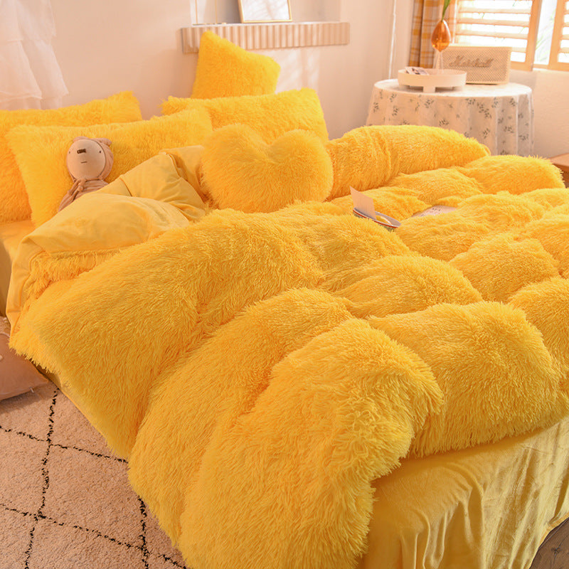 4-Piece Crystal Velvet Bedding Set