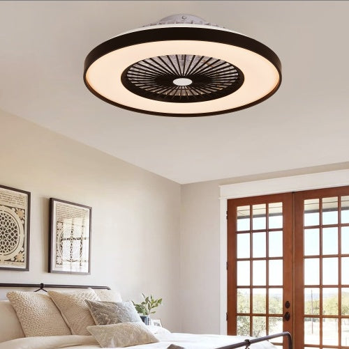 23-Inch Black Ceiling Fan with RGB LED Light