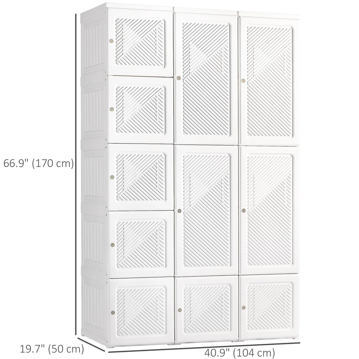 White Folding Wardrobe with 8 Cube Compartments