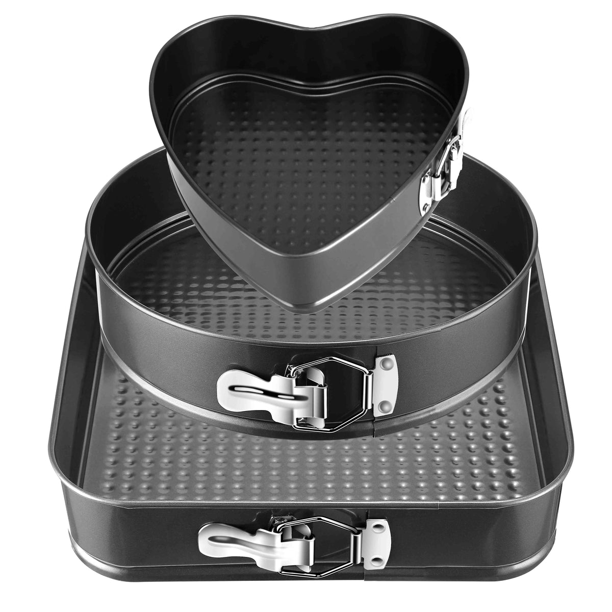 3-Piece Springform Cake Pan Set, 9, 10 and 11 Inches