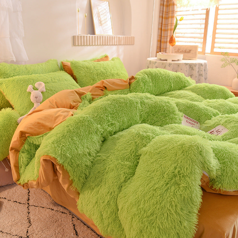 4-Piece Crystal Velvet Bedding Set