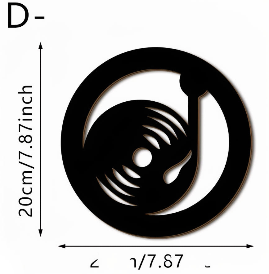 Black Wooden Music Notes Wall Decor